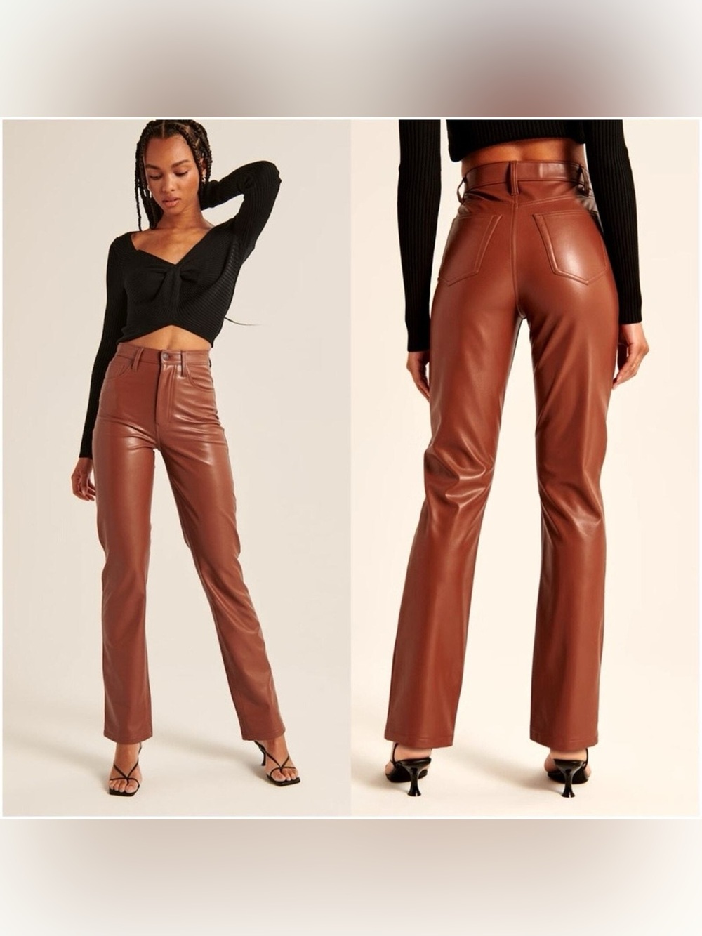 Abercrombie and fitch 90s straight ultra high rise vegan leather pants